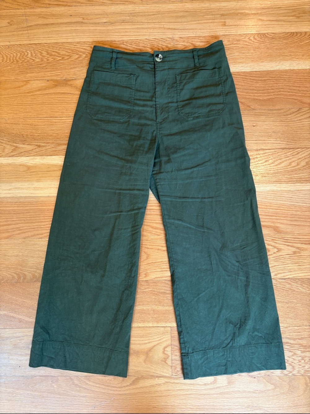 Maeve Colette Cropped Wide-Leg Chinos